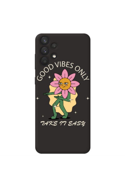 Other Samsung A32 4G Good Vibes Only Black Colored Silicone TPU Θήκη