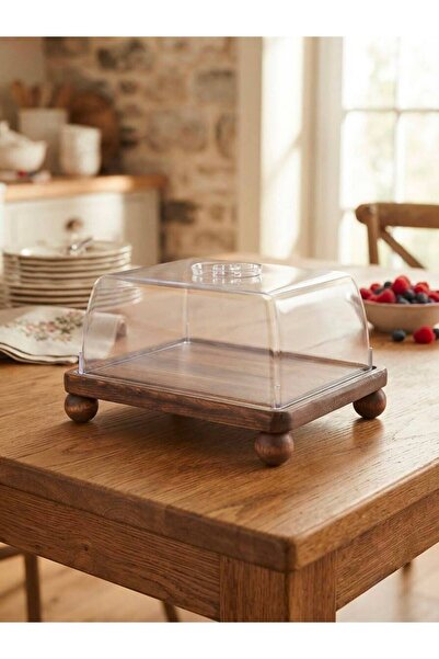 Rabo Craft Large Size Square Wooden Stand with Ball Feet for Cake and Present...