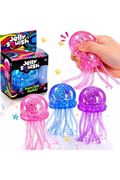 RXH Jucărie Squishy Meduză cu Sclipici Antistres