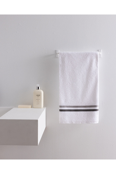 Madame Coco Rosabelle Cotton Face Towel - White/Grey - 50X70 cm