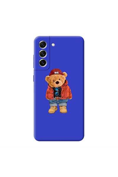 Other Samsung S21 Bear in a hat Blue Colored Silicone TPU Θήκη