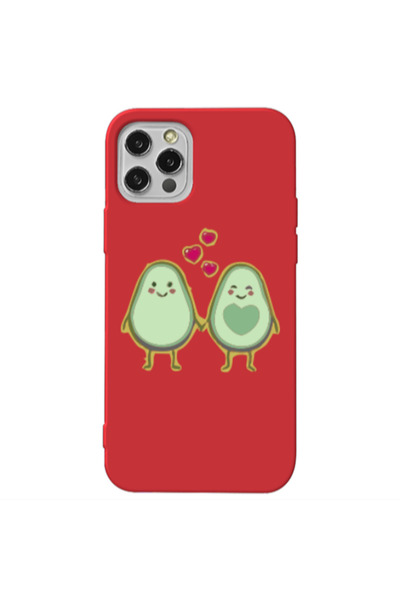 Other Apple iPhone 13 Pro Avocados Red Colored Silicone TPU Θήκη
