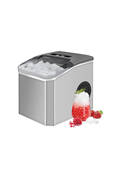 NEXTLY Aparat de făcut cuburi de gheață 15kg/24h, 1.2L, 9 cuburi/6 minute, Au...