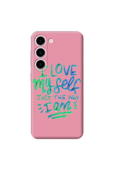 Other Samsung S23 Plus I Love My self Pink Colored Silicone TPU Θήκη