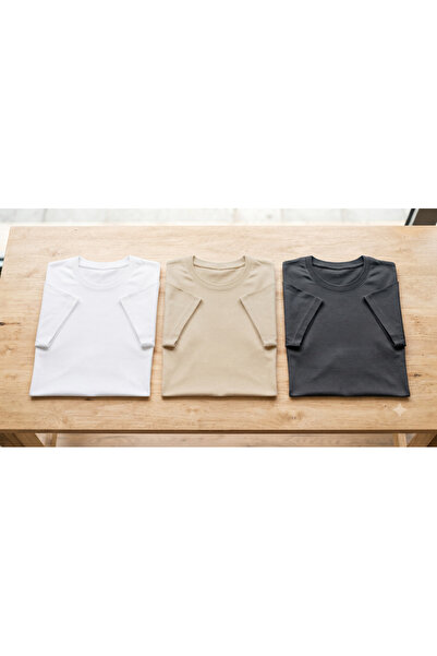KOZİA OUTDOORS Women's Men's Unprinted Crew Neck Combed Cotton T-Shirt