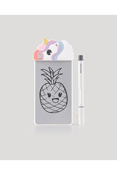 LETS BE CHILD Sevimli Unicorn Manyetik Mini Yazı Tahtası Silikon Figürlü 5.5 inç