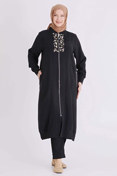 ottoman wear Behrem Büyük Beden Tesettür Kap Siyah OTW25148