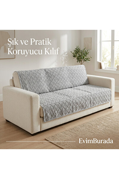 GENÇEV HOME COLLECTİONS Bearded Chenille Non-Slip Base Sofa Cover – One-Piece...