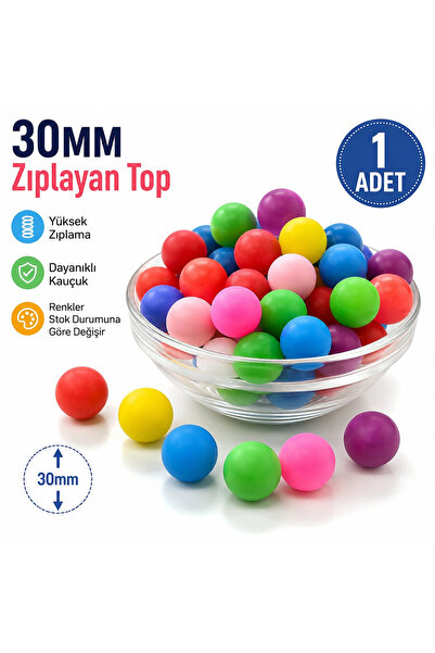 Mçb Group 30 mm Zıplayan Top Kauçuk Oyuncak Top Yüksek Zıplama Dayanıklı 1 Adet Renk Stok Durumuna Göre Gönder