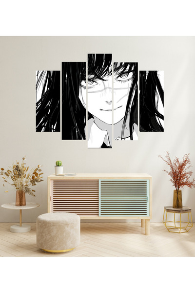 tablomaxtbx 5 Parça Yoru Savaş Şeytanı Chainsaw Man Dekoratif MDF Tablo Seti ...