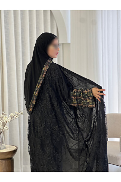 elegant veil Abaya Sufra with Lace and Sleeve Embellishments