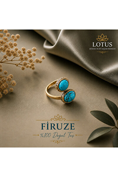 Lotus Atölye ve İyi Yaşam Merkezi 💍 Ultra Premium Doğal Taşlı Bronz Yüzük Ko...