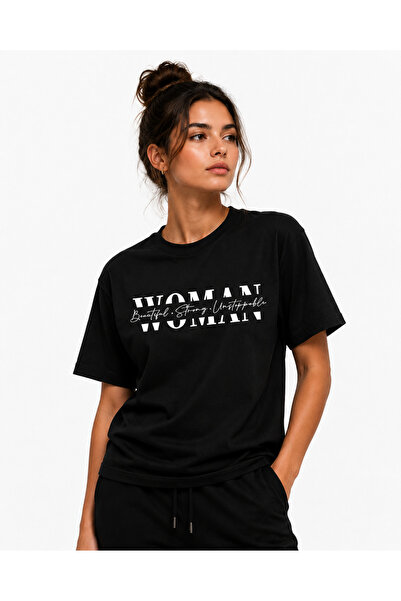 Clothify تي شيرت نسائي بتصميم فاخر مطبوع ومقاس كبير مصنوع من القطن بنسبة 100%