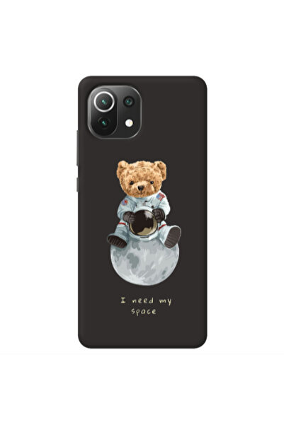 Other Xiaomi Mi 11 Lite Bear in space Black Colored Silicone TPU Θήκη