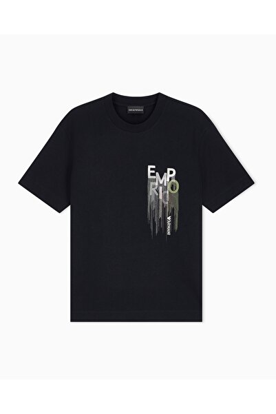 Emporio Armani Men's Regular Fit Logo Embroidered Short Sleeve Cotton Thick F...