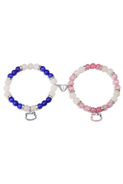 choice2 ASL70123B 2 PCS Spider Cat Charm Beaded Bracelet For Best Friend Mult...