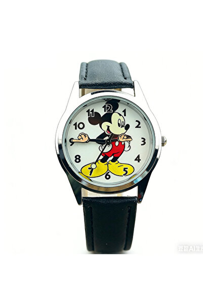 choice2 black Disney Mickey Cartoon Children's Watch Fashion Leather Strap Qu...