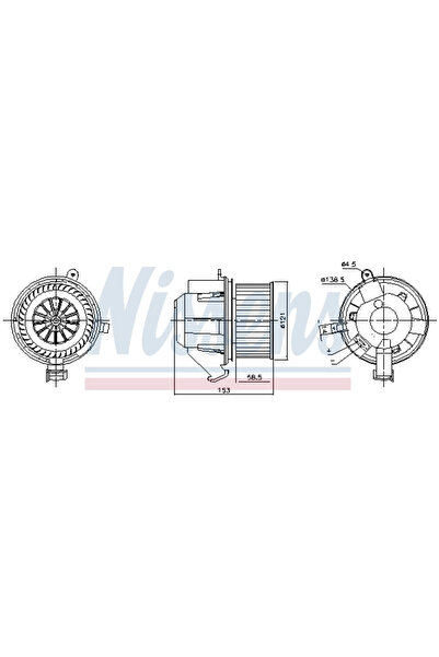 Nissens Ventilator Aeroterma RENAULT ESPACE 5/TWINGO 3 SMART FORFOUR/FORTWO