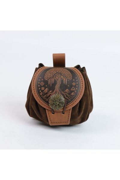 Choice1 Style 2 Medieval Faux Leather Retro Waist Bag Hangable Drawstring Out...