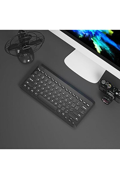 Arabest لوحة مفاتيح لاسلكية، لوحة مفاتيح كمبيوتر لاسلكية بتردد 2.4 جيجاهرتز م...