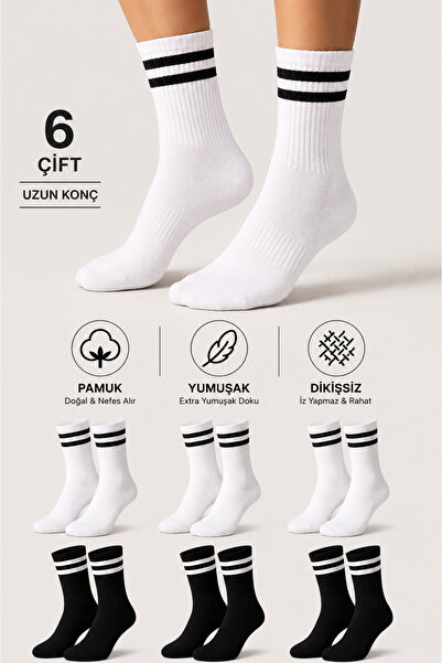 Ducks Socks Women's Cotton Seamless College Socks 6-Piece Long Socks Daily Socks