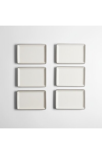 Qua Home Elias Platin 6'lı Sunum Tabağı 13x18 Cm