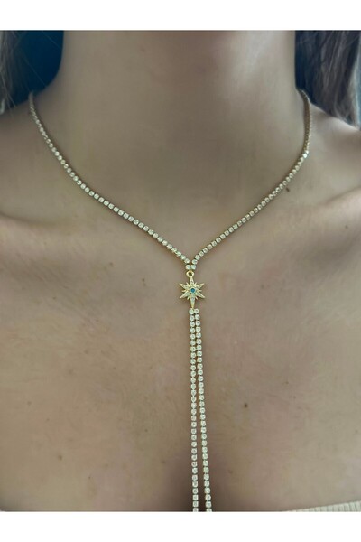 BYYEŞO Polar Star Detail Steel Y Necklace
