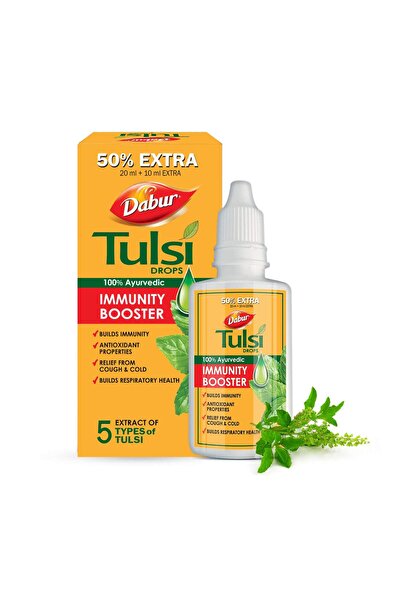 Dabur Tulsi Drops- 50% Extra: Concentrated Extract Of 5 Rare Tulsi For Natura...