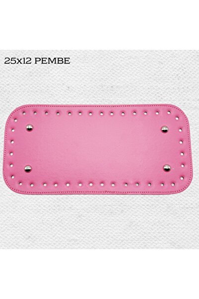 Oxford İplik Dikişli Perçinli Çanta Tabanı 25x12 Pembe