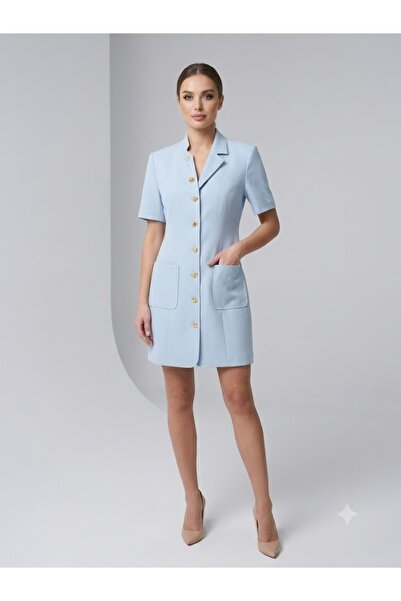 centilmen Dosso Dossi̇ Phardi̇ Special Design Gold Button Detailed Dress 4341