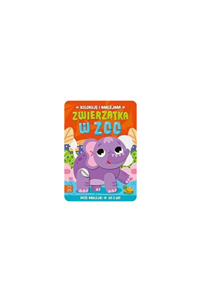 AKSJOMAT Carte de colorat Zwierzatka w zoo, cu abtibilduri mari, pentru copii...