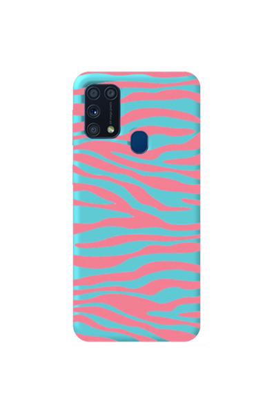 Other Samsung M31 Pink Zebra Turquoise Colored Silicone TPU Θήκη