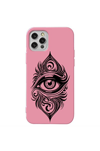 Other Apple iPhone 12 Pro Max Eye patterned drawing Pink Colored Silicone TPU...