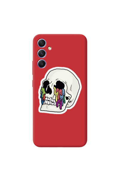 Other Samsung A34 Skull Red Colored Silicone TPU Θήκη