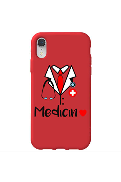 Other Apple iPhone Xr Medicin Red Colored Silicone TPU Θήκη