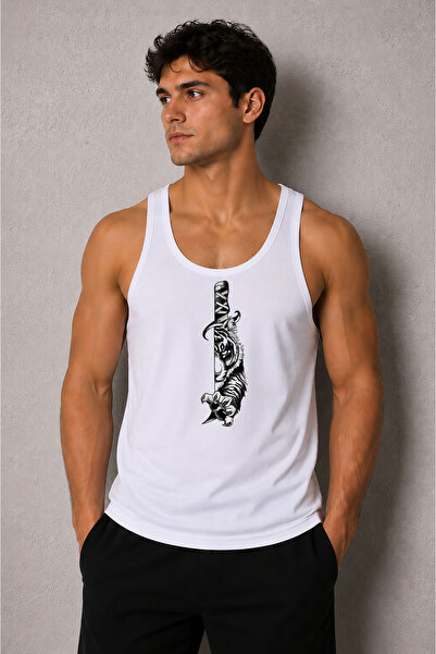 cesita Tiger Printed Men's Gym Fitness Athlete Singlet