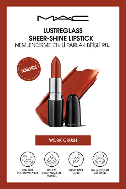 M.A.C Lustreglass Sheer-Shine Lipstick - Nemlendirme Etkili Parlak Bitişli Ru...