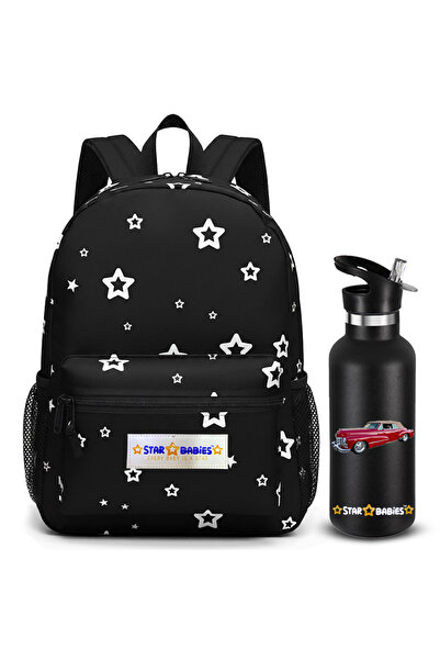 STAR BABiES - Star printed kids backpack with stainless steel water bottle co...