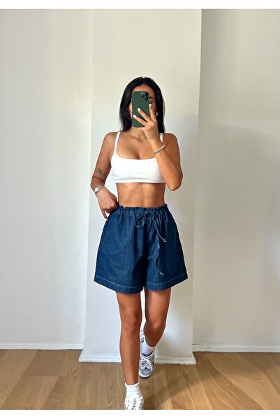 RMWEARCO شورت جينز ميا بخصر مطاطي