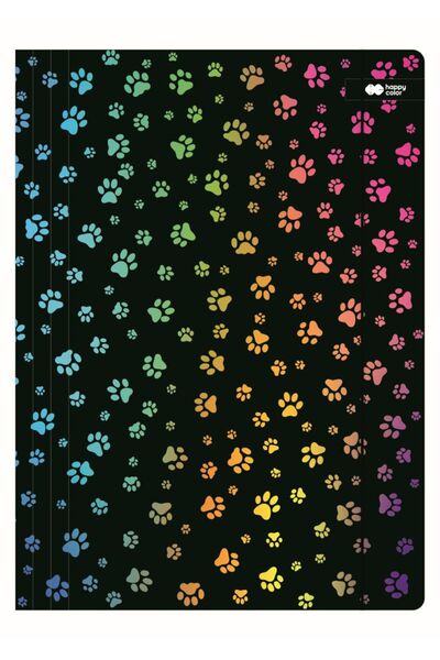 GDD Dosar A4 HAPPY COLOR, carton, banda elastica, negru/multicolor