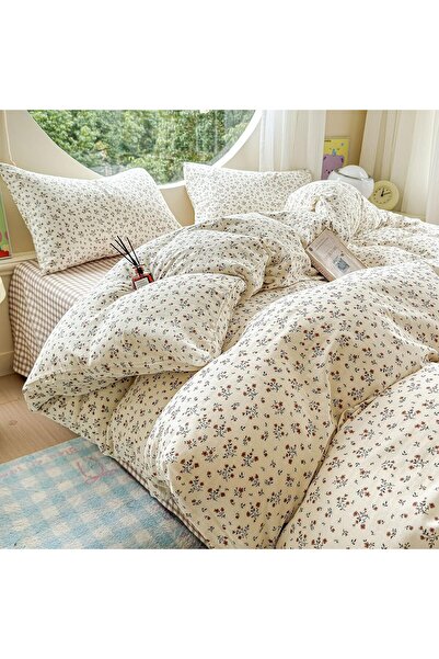 LifeTB 100% Cotton Muslin Duvet Cover Twin Size Vintage Botanical Floral Ultr...