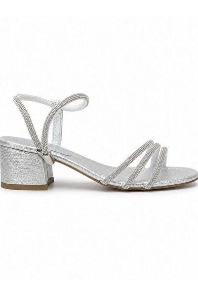 Zekids Girl's Glittery Stone Heeled Shoes