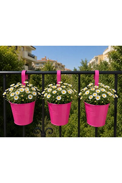 NATURELMETAL GALVANİZ METAL ASKILI BALKON BAHÇE SAKSI ÜÇLÜ SET FİYATIDIR