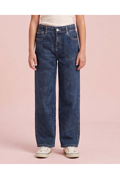 REDTAG Senior Girls Dark Wash Mom Fit Jeans