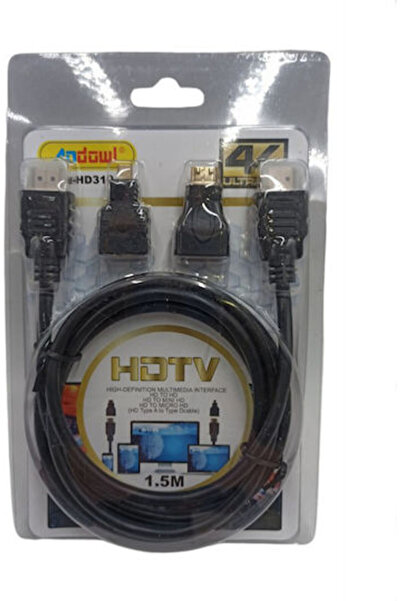 Andowl HD310 Καλώδιο HDMI Αρσενικό - HDMI Αρσενικό 1.5μ Μαύρο Κωδικός: Q-HD310
