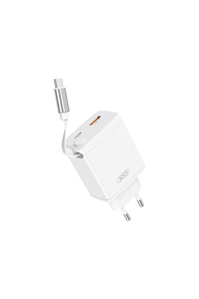 Xo Φορτιστής με ενσωματωμένο καλώδιο, με θύρα USB-A και θύρα USB-C, USB-C 30W...