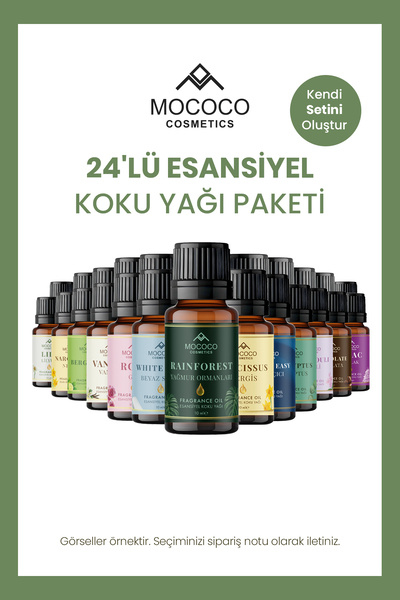 MOCOCO COSMETICS 24'lü Esansiyel Yağ Paketi (Kendi Seçimini Yap) – Doğal Uçuc...