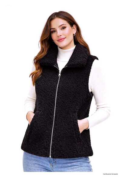 CALEMORE Women's Plush Vest with Lining and Double Pockets, 100% Cotton