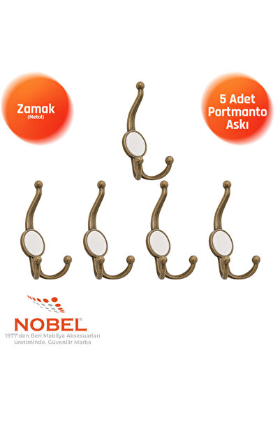 Nobel Misket Portmanto Askısı, Metal Vestiyer Askısı, Antik Sari , Duvar ve D...