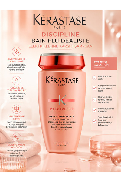 Kerastase Discipline Bain Fluidealiste Anti-Frizz Shampoo for Easy Styling 25...